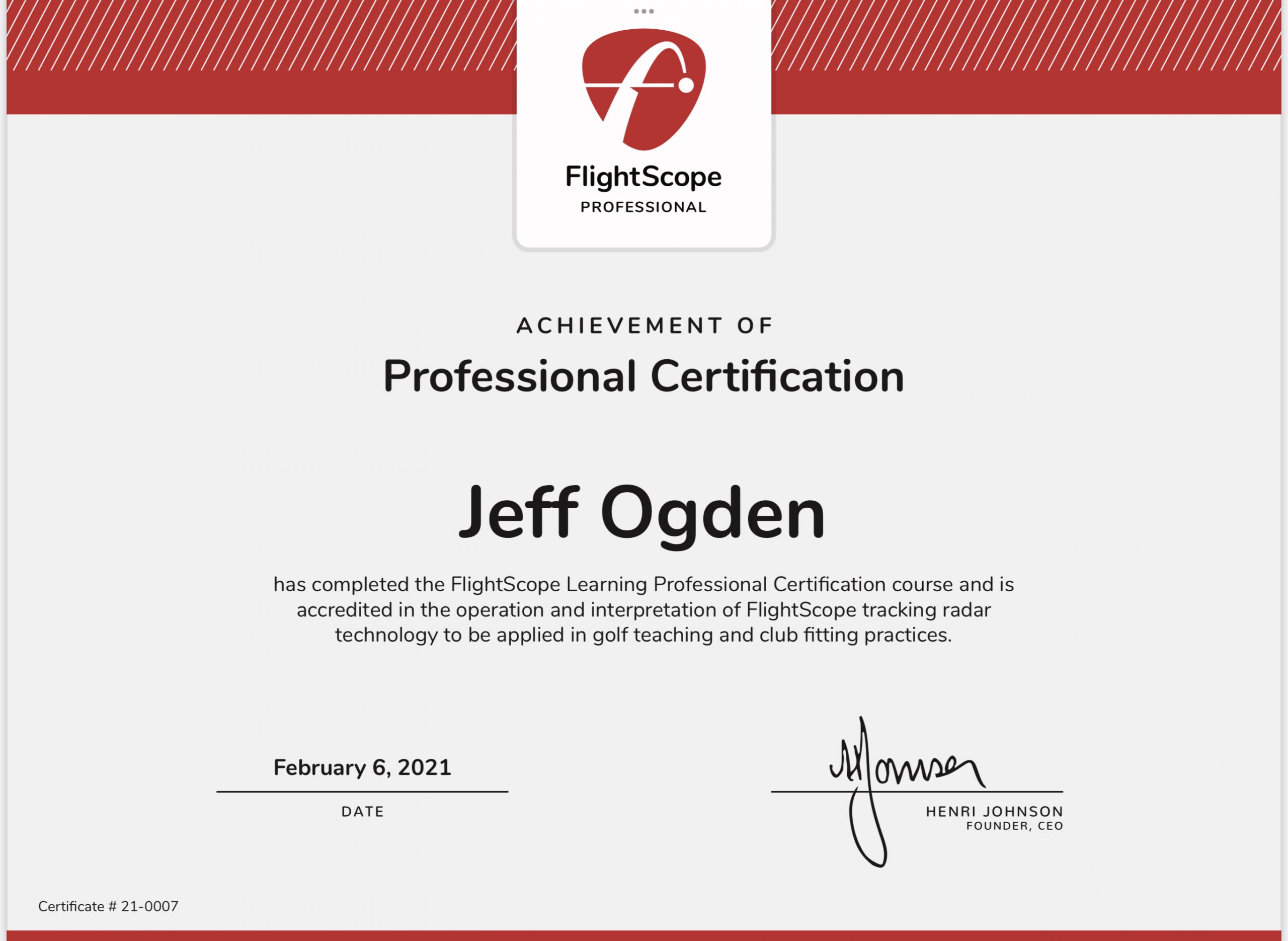 flightscope certification